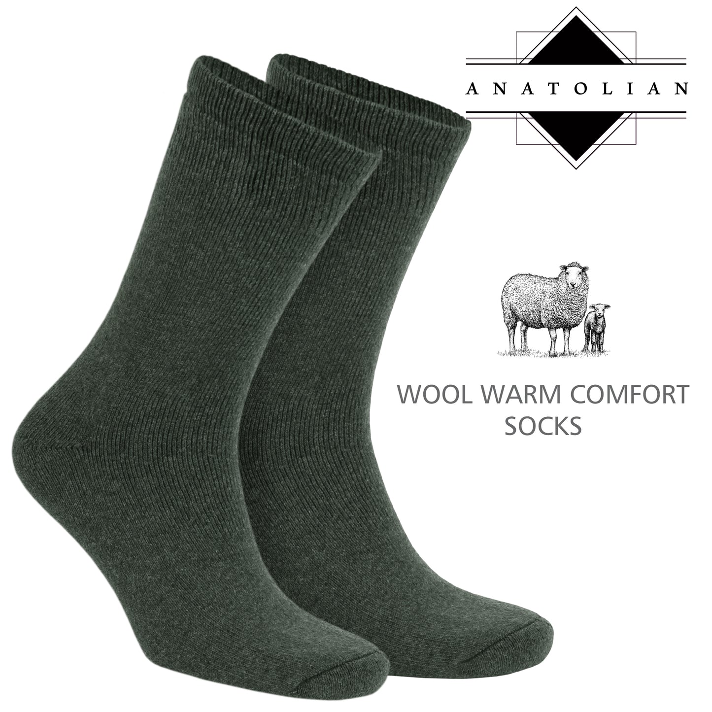 anatolian Merino Wool Warm Dress Socks for Men