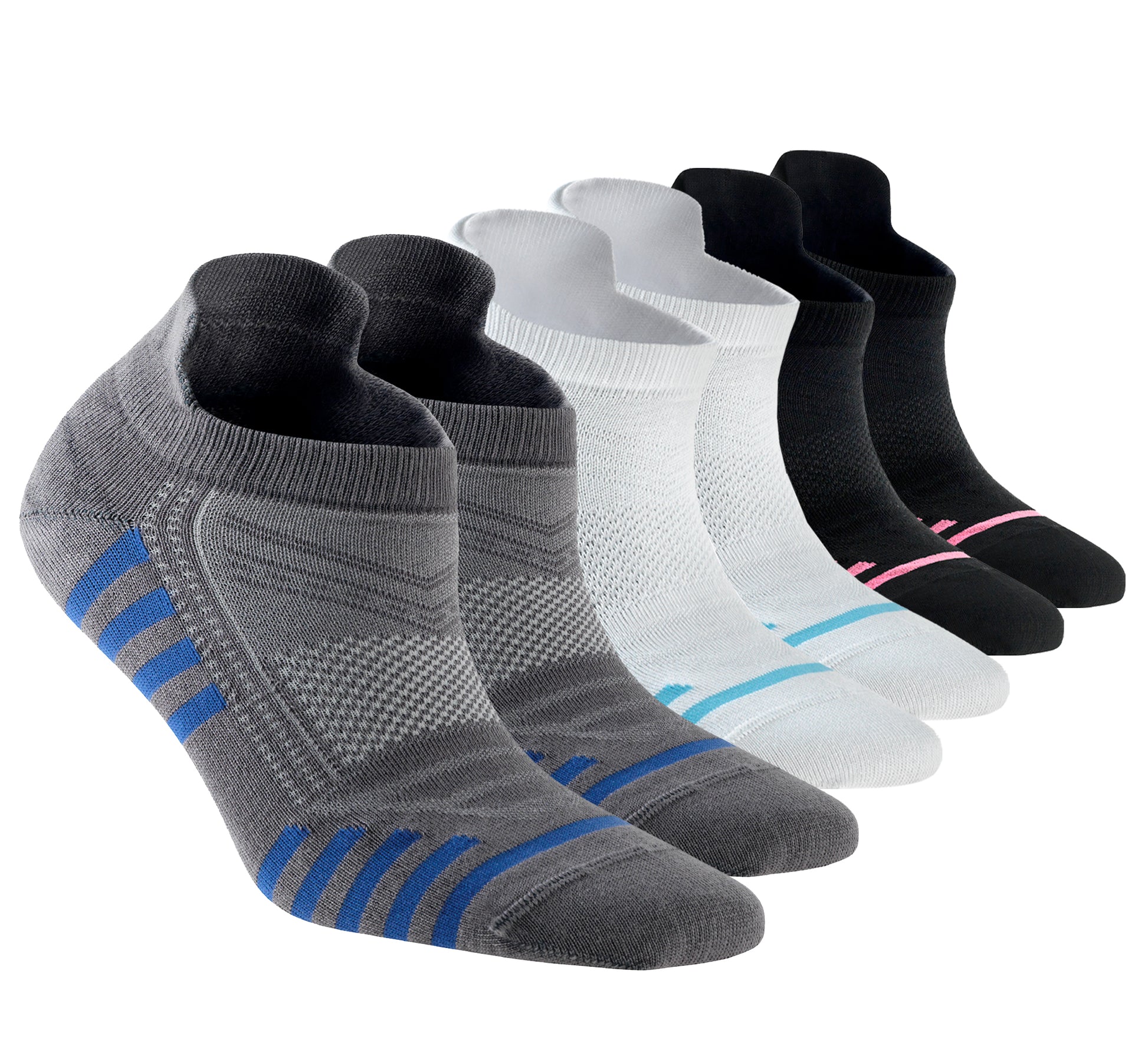 Black White Gray Bamboo Ankle Socks with Heel Tab for Women