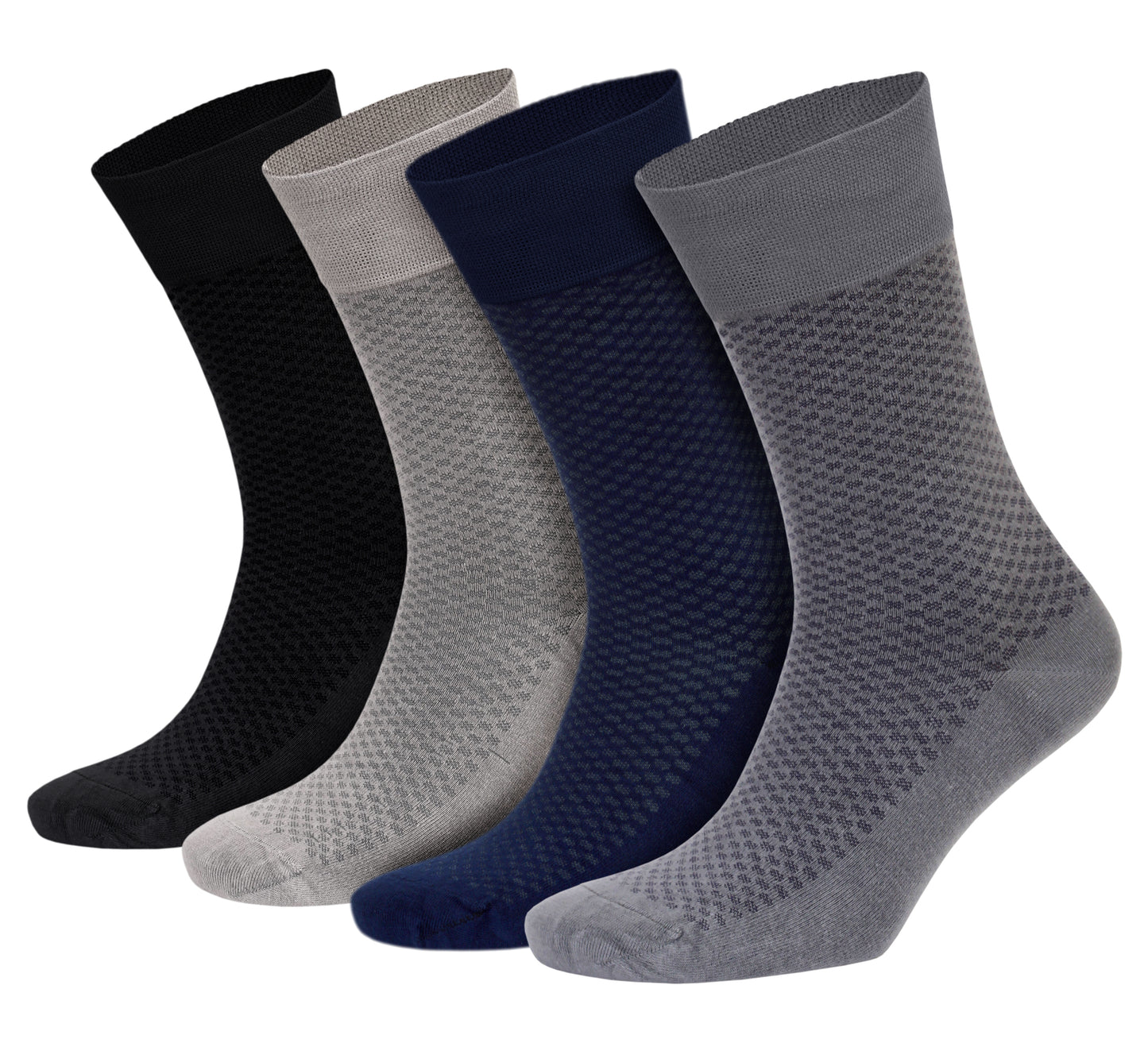 Honeycomb pattern mixed color dress socks